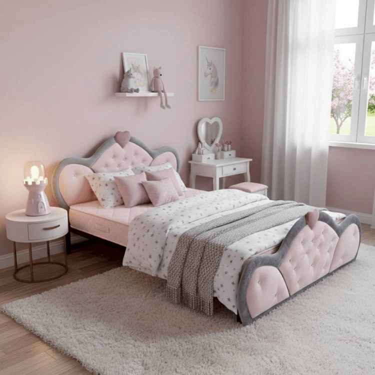 ฐานรองหัวเตียง 6 ฟุต WISDOM DESIGN FURNITURE รุ่น ANGEL สีชมพู